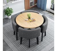 Set di tavolo da pranzo moderno per 4 persone, con tavolo rotondo per sala conferenze e sedie, piccolo tavolo rotondo per sala da pranzo per tavolo da cucina a 4 cerchi (A2790 x 90 x 75 cm)
