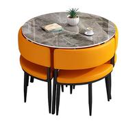 Set di tavolo da pranzo moderno per 4 tavoli da cucina quadrati/rotondi con 4 sedie, 5 pezzi mobili per piccoli spazi, ideale per sale da pranzo e riunioni, design contemporaneo