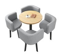 Set di tavolo da pranzo per 4 persone, combinazione di tavolo da reception e sedia, scrivania per negoziati, scrivania da caffè per conferenze, per casa, soggiorno, balcone, sala pausa caffè