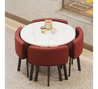 Set di tavolo da pranzo per 4 persone, con un tavolo e quattro sedie, tavoli da cucina per piccoli spazi, panca inclusa per il massimo comfort, formato A7