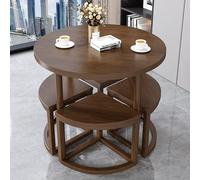 Set di tavolo da pranzo per 4 persone, moderno tavolo da cucina circolare con sedie, mobili per sala Dinette per 4 persone, design elegante per una migliore esperienza culinaria