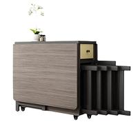 Set di tavolo da pranzo pieghevole con 4 sedie, tavolo da cucina con foglie a goccia su ruote, tavolo portaoggetti in legno per riunioni di famiglia