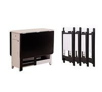 Set di tavolo da pranzo pieghevole con foglie cadenti, sedie a rotelle, cassettiera, in legno massello, stile rustico, salvaspazio, isola da cucina per piccoli spazi