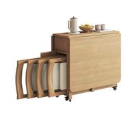Set di tavolo da pranzo pieghevole per 4 persone, con sedie, in legno con foglie a goccia, tavolo da cucina e sala da pranzo con spazio per piccoli spazi