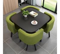 Set di tavolo da pranzo quadrato con 4 sedie, combinazione moderna di tavolo da conferenza e sedie, tavolo da bar salvaspazio in legno per colazione e ricevimento