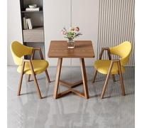 Set di tavolo da pranzo quadrato da 61 cm con 1 tavolino da caffè e 2 sedie imbottite in ecopelle, versatili mobili per reception e cucina, eleganti poltrone per ufficio e sala da pranzo, diversi