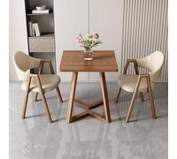 Set di tavolo da pranzo quadrato da 61 cm con 1 tavolino da caffè e 2 sedie imbottite in ecopelle, versatili mobili per reception e cucina, eleganti poltrone per ufficio e sala da pranzo, diversi