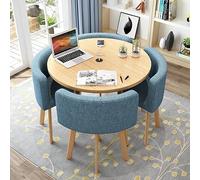 Set di tavolo da pranzo rotondo a 4 posti, 31.5in / 80 cm, salvaspazio, per ufficio, reception, club, piccola sala riunioni, soggiorno, balcone, sala pausa caffè (B)