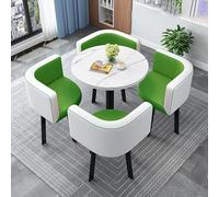 Set di tavolo da pranzo rotondo compatto per 4 - Elegante tavolo da cucina con sedie ideale per piccoli spazi, casa o ufficio lounge (colore: stile 3 Dimensioni: 60 x 60 x 7)