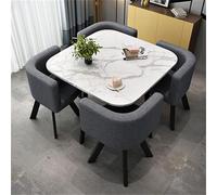 Set di tavolo da pranzo rotondo con 4 sedie, 5 pezzi, set da cucina moderno 80 x 74,9 cm, tavolo rotondo per bar, casa, ufficio e sala da pranzo