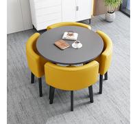 Set di tavolo da pranzo rotondo con 4 sedie, diametro 80 cm, tavolo da riunione per sala da pranzo, bar e piccoli spazi, elegante tavolo da ricevimento e sedia, design moderno