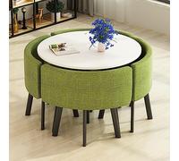 Set di tavolo da pranzo rotondo con quattro sedie, per cene in famiglia o riunioni in ufficio, diametro 80 cm, ideale per casa, ufficio e sala conferenze