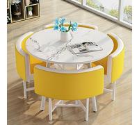 Set di tavolo da pranzo rotondo con sedie, design salvaspazio per sala da pranzo, soggiorno, reception, conferenze e salotto, mobili eleganti e moderni per esperienze culinarie.