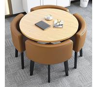 Set di tavolo da pranzo rotondo con sedie, salvaspazio ed elegante, per sala da pranzo, soggiorno, sala ricevimenti o tavolo da conferenza, ideale per area salotto, 203,2 cm
