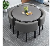 Set di tavolo da pranzo rotondo da 80 cm, semplice tavolo da ricevimento con sedie, tavolo basso e sedie, per conferenze, hotel, balcone, caffetteria, design moderno e soluzione compatta
