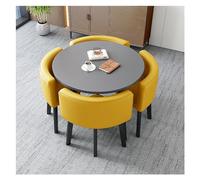 Set di tavolo da pranzo rotondo e sedie, tavolo da cucina da incasso con 4 sedie, mobili moderni per sala da pranzo per ristoranti e bar, elegante tavolo rotondo e sedie (colore nero)