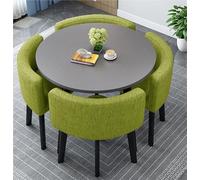 Set di tavolo da pranzo rotondo moderno della metà del secolo per 4 con sedie, tavolo centrale in stile fattoria, per soggiorno, ufficio, reception e conferenze, opzioni multicolore (stile 45)