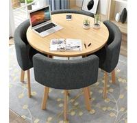 Set di tavolo da pranzo rotondo moderno della metà del secolo per 4 con sedie, versatile per fattoria, conferenze, soggiorno, ufficio, reception, in diversi colori (stile 57)