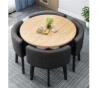 Set di tavolo da pranzo rotondo moderno della metà del secolo per 4 con sedie, versatile, stile fattoria, conferenza, soggiorno, ufficio, reception, diversi colori disponibili (stile 36)
