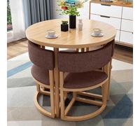 Set di tavolo da pranzo rotondo per 4, 80 cm, piccolo tavolo rotondo con sedie, per casa, ufficio, conferenze e negoziazioni aziendali