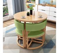 Set di tavolo da pranzo rotondo per 4 persone, 78,7 cm, compatto e salvaspazio, con 4 sedie, tavolino multifunzionale per sala da pranzo, soggiorno, piccolo ufficio conferenze
