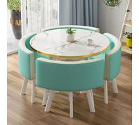 Set di tavolo da pranzo rotondo per 4 persone, con sedie, piccoli tavoli per sala conferenze e negoziazione, mobili salvaspazio per la vita urbana (colore unico E1 monocolore)
