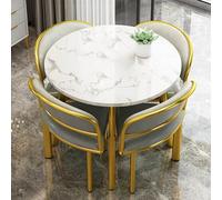 Set di tavolo da pranzo rotondo per 4 persone, moderno, casual, salvaspazio, mobili da cucina e sala conferenze con sedie