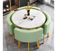 Set di tavolo da pranzo rotondo per 4 persone, piccolo tavolo rotondo per conferenze, reception, perfetto per famiglia, salone di bellezza, scuola, hotel