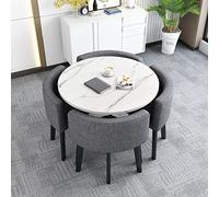 Set di tavolo da pranzo rotondo per famiglia o ufficio, include tavolo da 80 cm e quattro sedie, ideale per casa, ufficio, reception e sala conferenze
