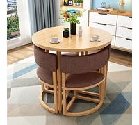 Set di tavolo da pranzo rotondo per quattro persone, design moderno, perfetto per piccoli spazi e pasti in famiglia