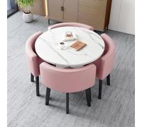 Set di tavolo da pranzo rotondo per tavolino da caffè e sedie da 10,2-79,8 cm, per ufficio, reception, club, negoziazione, conferenze, design elegante e moderno, perfetto per piccoli spazi