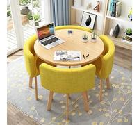 Set di tavolo da pranzo rotondo piccolo con 4 sedie, tavoli e sedie per sala conferenze da ufficio, mobili moderni per sala da pranzo per il tempo libero, cucina, salotto, soggiorno, giallo