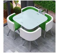 Set di Tavolo da Pranzo Rotondo/Quadrato con Sedie, Tavoli e Sedie in Vetro Temperato 1 Tavolo 4 Sedie per Cucina Bar Balcone Camera da Letto Biblioteca Sala da Biliardo,3