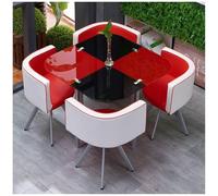 Set di Tavolo da Pranzo Rotondo/Quadrato con Sedie, Tavoli e Sedie in Vetro Temperato 1 Tavolo 4 Sedie per Cucina Bar Balcone Camera da Letto Biblioteca Sala da Biliardo,37