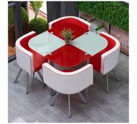 Set di Tavolo da Pranzo Rotondo/Quadrato con Sedie, Tavoli e Sedie in Vetro Temperato 1 Tavolo 4 Sedie per Cucina Bar Balcone Camera da Letto Biblioteca Sala da Biliardo,9