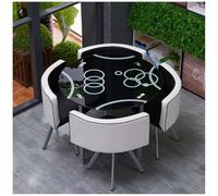 Set di Tavolo da Pranzo Rotondo/Quadrato e Sedie per La Casa, Set di Mobili per Sala da Pranzo, 1 Tavolo e 4 Sedie, Cucina, Bar, Balcone, Biblioteca, Sala da Biliardo,19