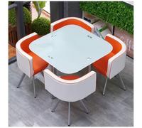 Set di Tavolo da Pranzo Rotondo/Quadrato e Sedie per La Casa, Set di Mobili per Sala da Pranzo, 1 Tavolo e 4 Sedie, Cucina, Bar, Balcone, Biblioteca, Sala da Biliardo,30