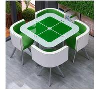 Set di Tavolo da Pranzo Rotondo/Quadrato e Sedie per La Casa, Set di Mobili per Sala da Pranzo, 1 Tavolo e 4 Sedie, Cucina, Bar, Balcone, Biblioteca, Sala da Biliardo,8