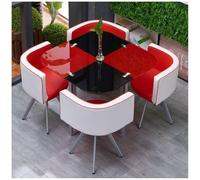 Set di Tavolo da Pranzo Rotondo/Quadrato e Sedie per La Casa, Set di Mobili per Sala da Pranzo, 1 Tavolo e 4 Sedie, Cucina, Bar, Balcone, Biblioteca, Sala da Biliardo,4