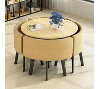 Set di tavolo da pranzo rotondo salvaspazio con sedie, perfetto per sala da pranzo, soggiorno, reception, conferenze e aree salotto, mobili eleganti e funzionali