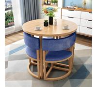 Set di tavolo da pranzo rotondo salvaspazio da 4 pezzi, tavolo e sedie a basso profilo per soggiorno, cucina, sala conferenze e reception, mobili eleganti compatti e funzionali
