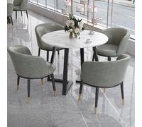 Set di tavolo da pranzo rotondo salvaspazio e sedie, per reception, negoziazione, balcone, caffetteria (grigio)