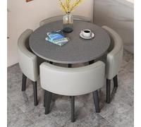 Set di tavolo da pranzo rotondo salvaspazio per 4 persone, per cucina, tempo libero, ricevimenti e conferenze, 1 tavolo e 4 sedie, mobili per la casa