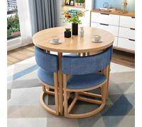 Set di tavolo da pranzo rotondo salvaspazio per 4 tavolo e sedie a basso profilo per soggiorno, cucina, sala conferenze e ricevimenti, massimizza spazio e stile