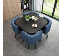 Set di tavolo da pranzo salvaspazio con 4 sedie, versatile tavolo da riunione per sala da pranzo bar e piccoli spazi, elegante tavolo da ricevimento per un uso efficiente (colore nero)