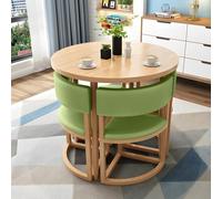 Set di tavolo da pranzo salvaspazio da 4 pezzi per soggiorno, cucina, sala conferenze, sala ricevimenti, tavolo rotondo e sedie, design a basso profilo, disposizione di mobili compatta ed elegante