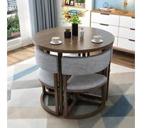 Set di tavolo da pranzo salvaspazio rotondo per 4 persone, tavolo e sedie, mobili da cucina compatti per soggiorno, sala conferenze, reception, elegante e funzionale