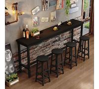 Set di tavolo da pub con altezza da bar, moderno tavolo da pranzo in legno con poggiapiedi, per cucina e bar