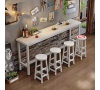 Set di tavolo da pub con altezza da bar, moderno tavolo da pranzo in legno con poggiapiedi, per cucina e bar