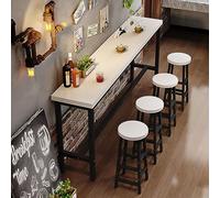 Set di tavolo da pub con altezza da bar, moderno tavolo da pranzo in legno con poggiapiedi, per cucina e bar